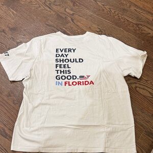 Vineyard Vines Florida White Graphic Tee with Blue and Red Text XXL